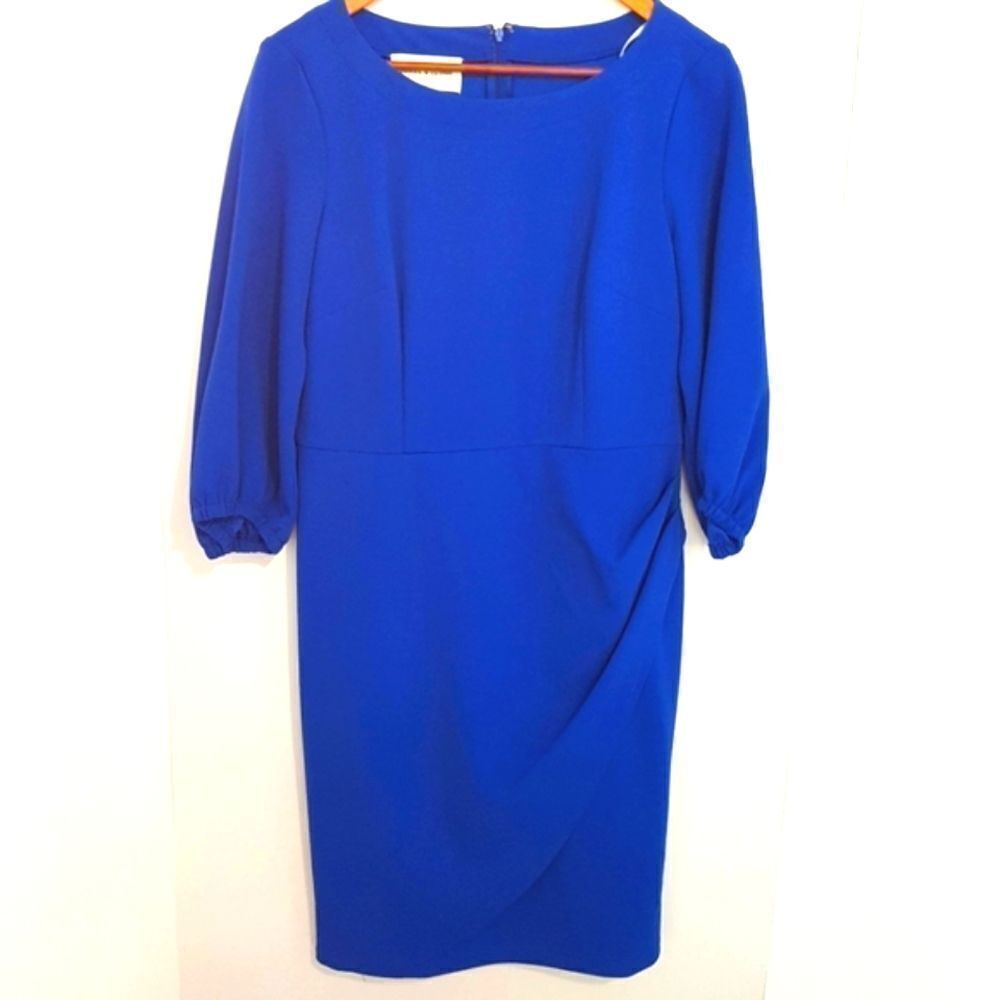 DONNA MORGAN *NWOT*  Classic 3/4 Bishop  Sleeve Dress Royal Blue Size 8 Stunning